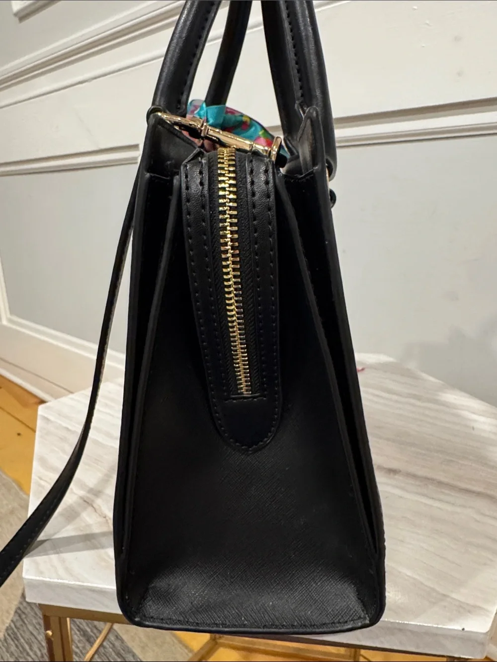 Michael Kors Bag Black Saffiano Leather Satchel Bag - Picture 6 of 17